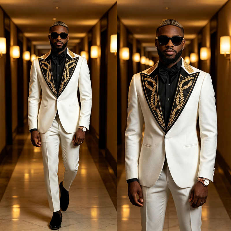 Men Formal Wear In Summer - Elegant Men Suits 2 Pieces Slim