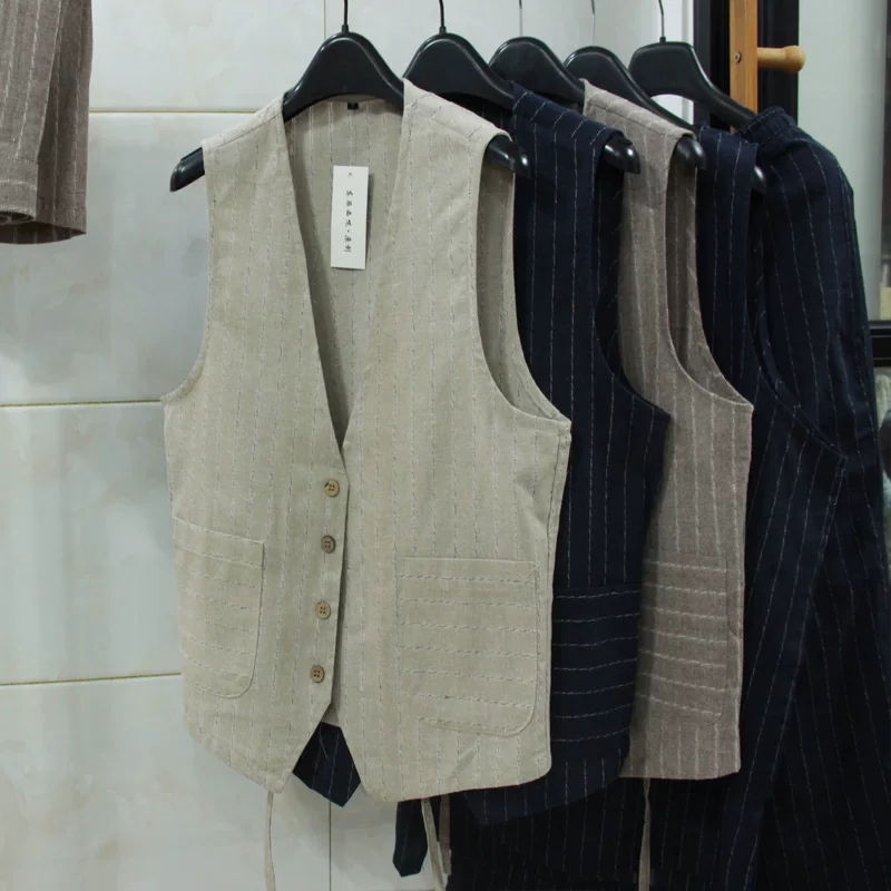 British Casual Linen Vest for  – Men Formal Wear In Summer recenzja i cena