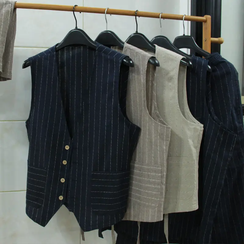 British Casual Linen Vest for  – Men Formal Wear In Summer recenzja i cena