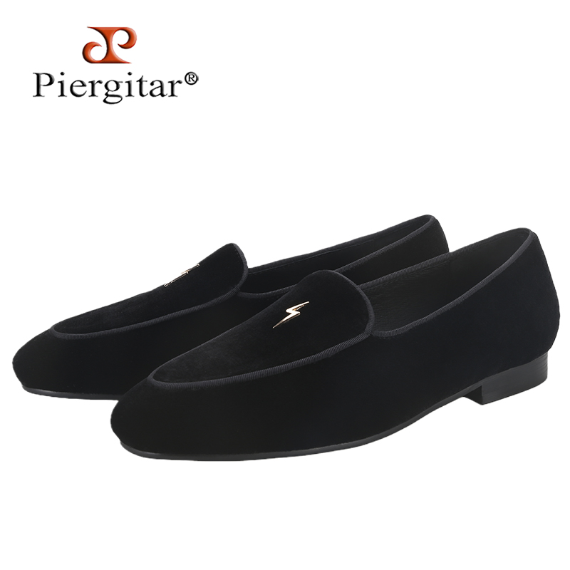 Piergitar Black Color Velvet M – Men'S Formal Wear Slippers recenzja i cena