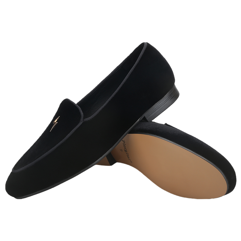 Piergitar Black Color Velvet M – Men'S Formal Wear Slippers recenzja i cena