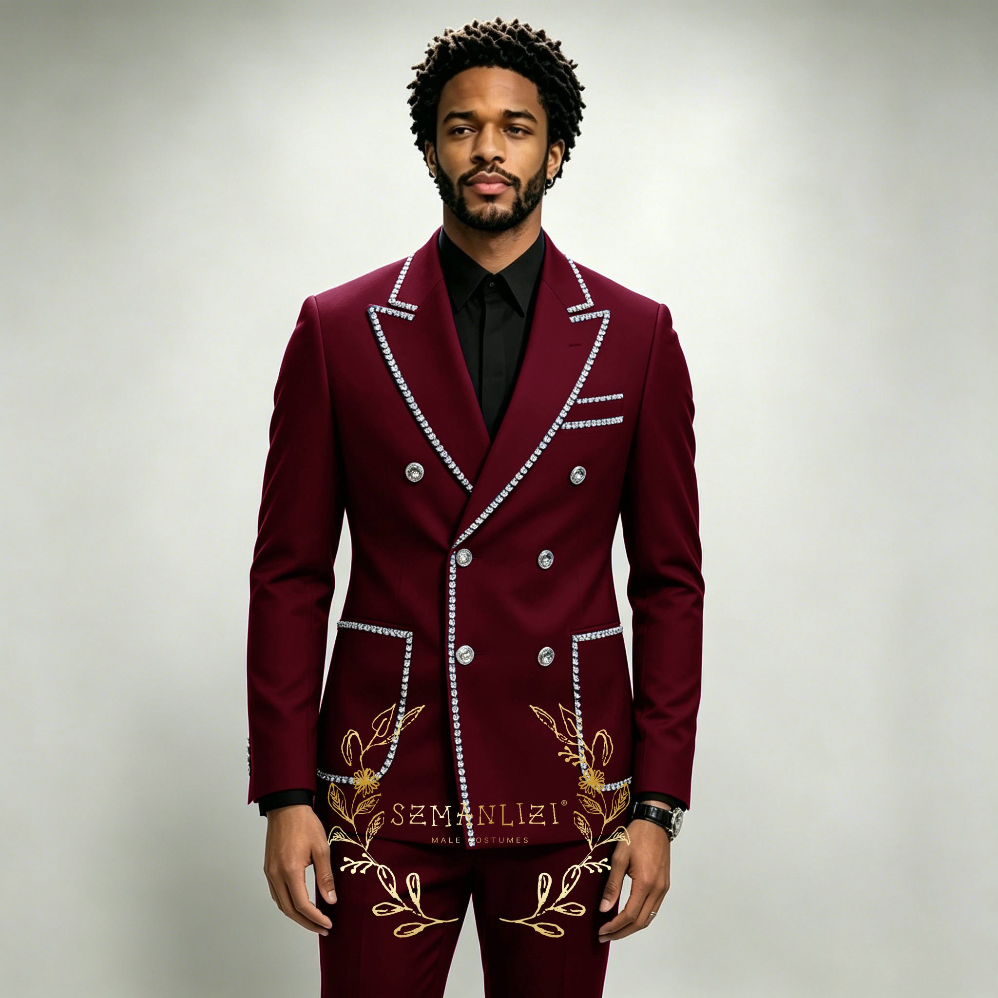 Luxury Men's Suits 2 Pieces Ro – Formal Wear For Men In Wedding recenzja i cena