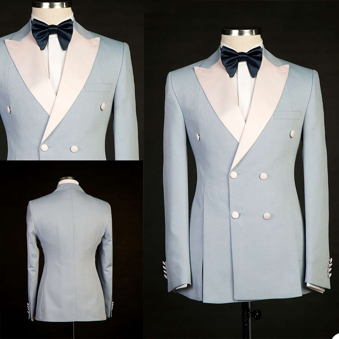 Groom Wedding Tuxedos Double B – Men Formal Wear Pink recenzja i cena