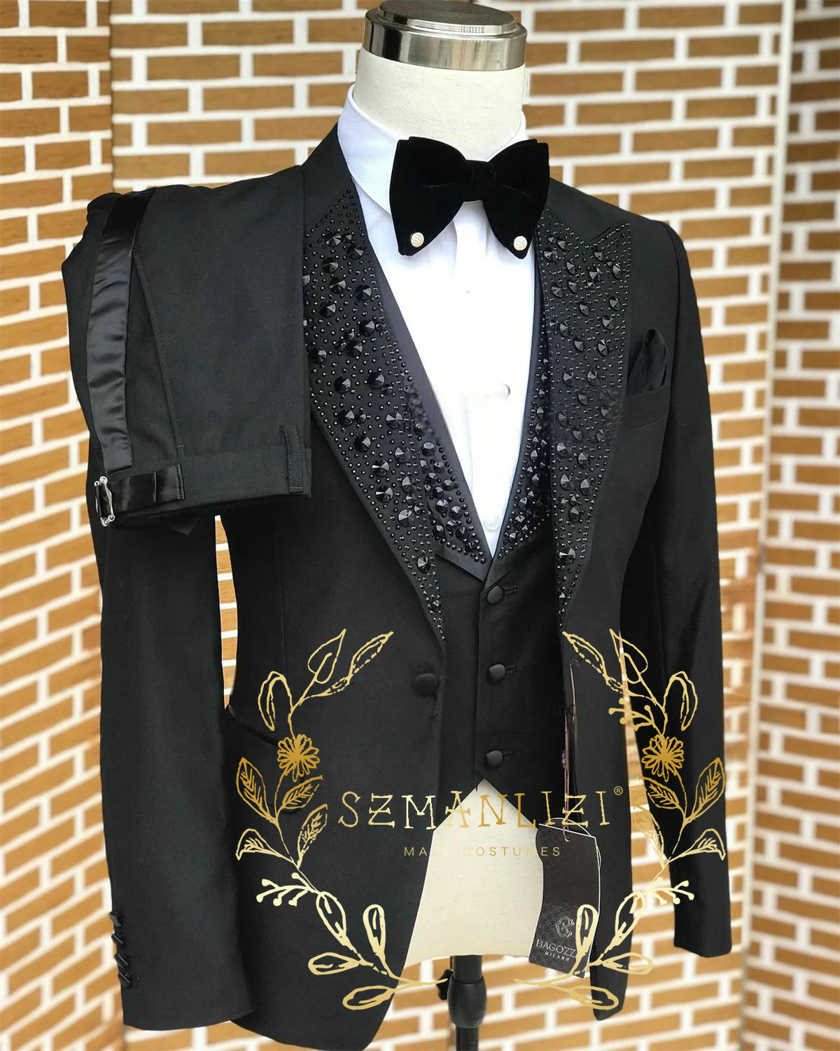 Black Men Suits Luxury Stone C – Formal Wear For Men In Wedding recenzja i cena
