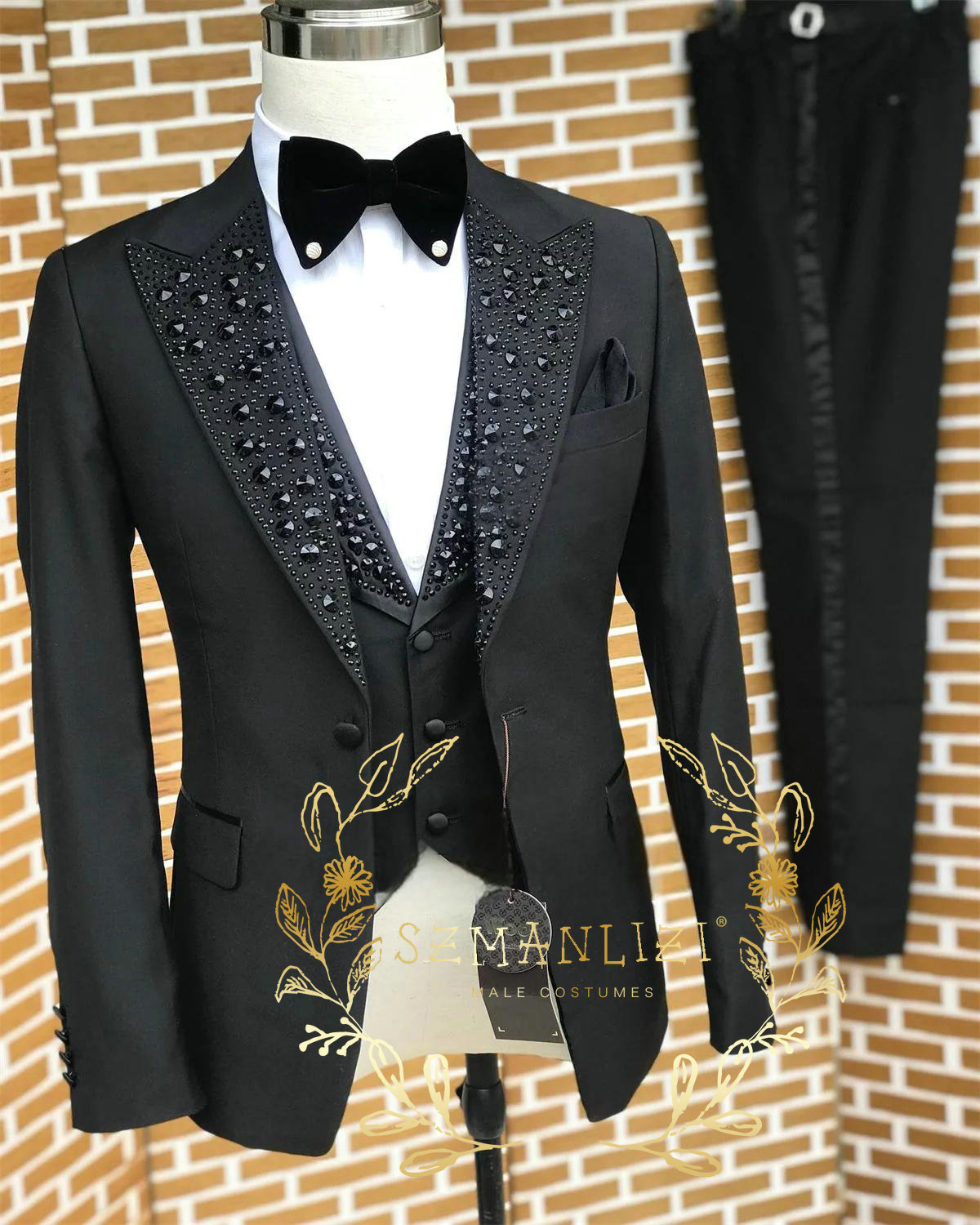 Black Men Suits Luxury Stone C – Formal Wear For Men In Wedding recenzja i cena