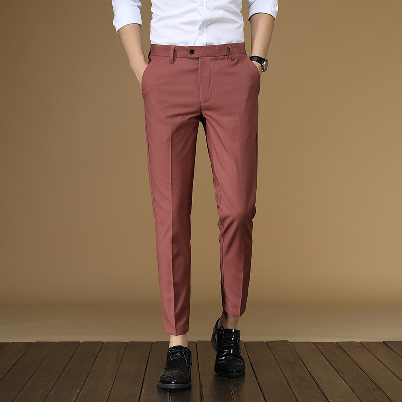 Summer Suit Pants Men Red Blac – Men Formal Wear In Summer recenzja i cena
