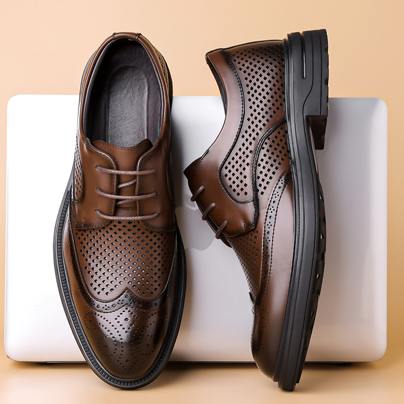 Summer New Leather Shoes Men's – Formal Men Office Wear Sandals recenzja i cena