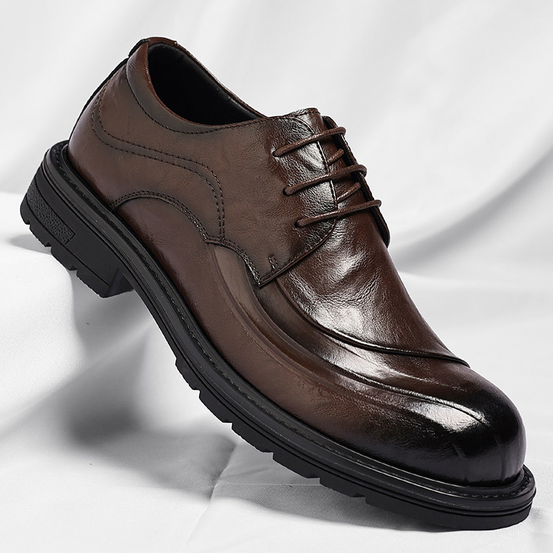 Brown Burnished Genuine Leathe – Formal Wear For Men In Wedding recenzja i cena