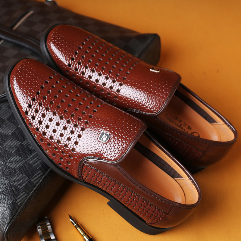 Summer New Leather Shoes Men's – Formal Men Office Wear Sandals recenzja i cena
