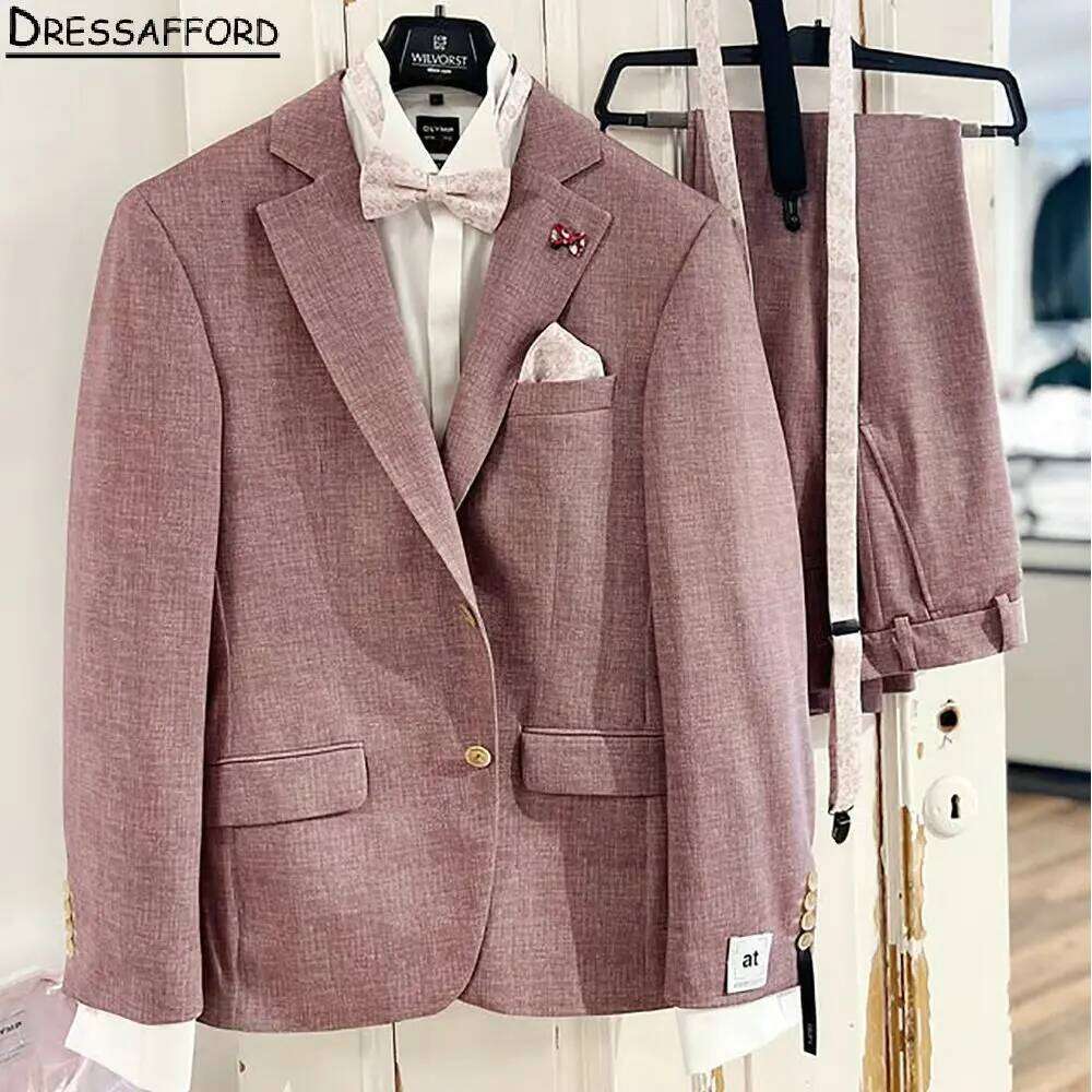 Pink Formal Wedding Suits Men' – Men Formal Wear Pink recenzja i cena