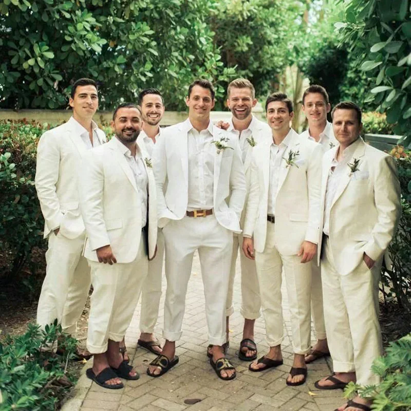 Linen Wedding Tuxedo For Men S – Men Formal Wear In Summer recenzja i cena