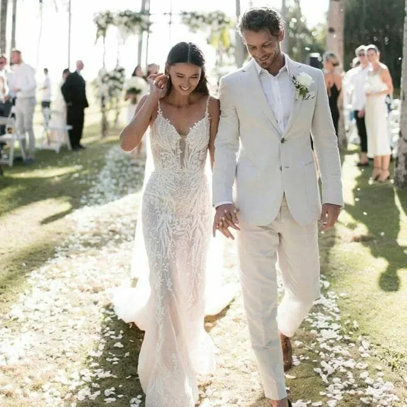 Linen Wedding Tuxedo For Men S – Men Formal Wear In Summer recenzja i cena