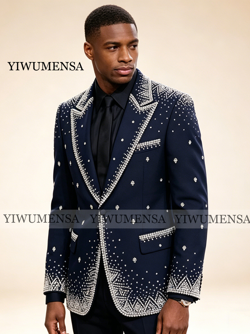 Brilliant Rhinestone Men Suit  – Formal Wear For Men In Wedding recenzja i cena