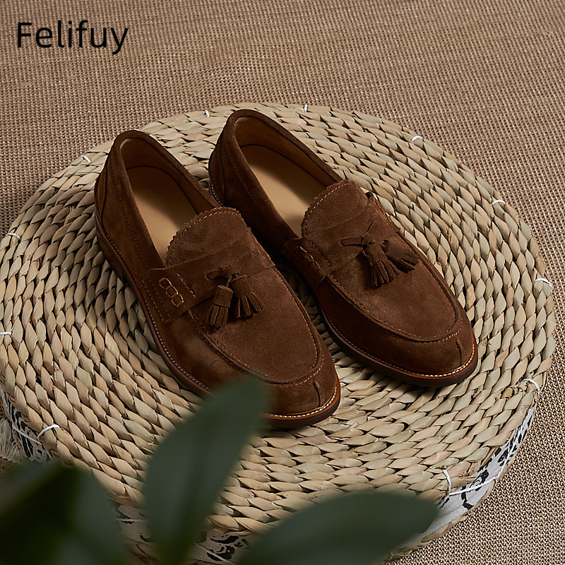 New Brown Men Flat Loafers Cow – Formal Wear For Men In Wedding recenzja i cena