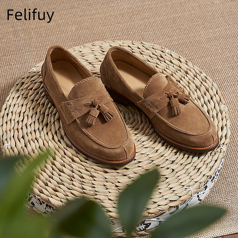 New Brown Men Flat Loafers Cow – Formal Wear For Men In Wedding recenzja i cena