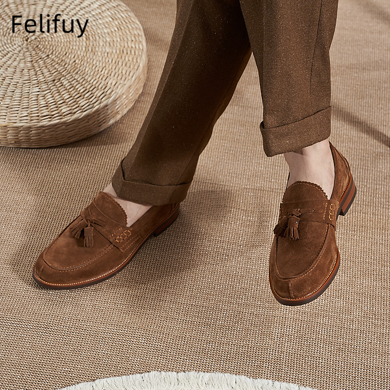 New Brown Men Flat Loafers Cow – Formal Wear For Men In Wedding recenzja i cena