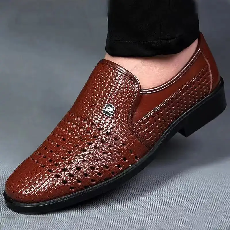 Summer New Leather Shoes Men's – Formal Men Office Wear Sandals recenzja i cena
