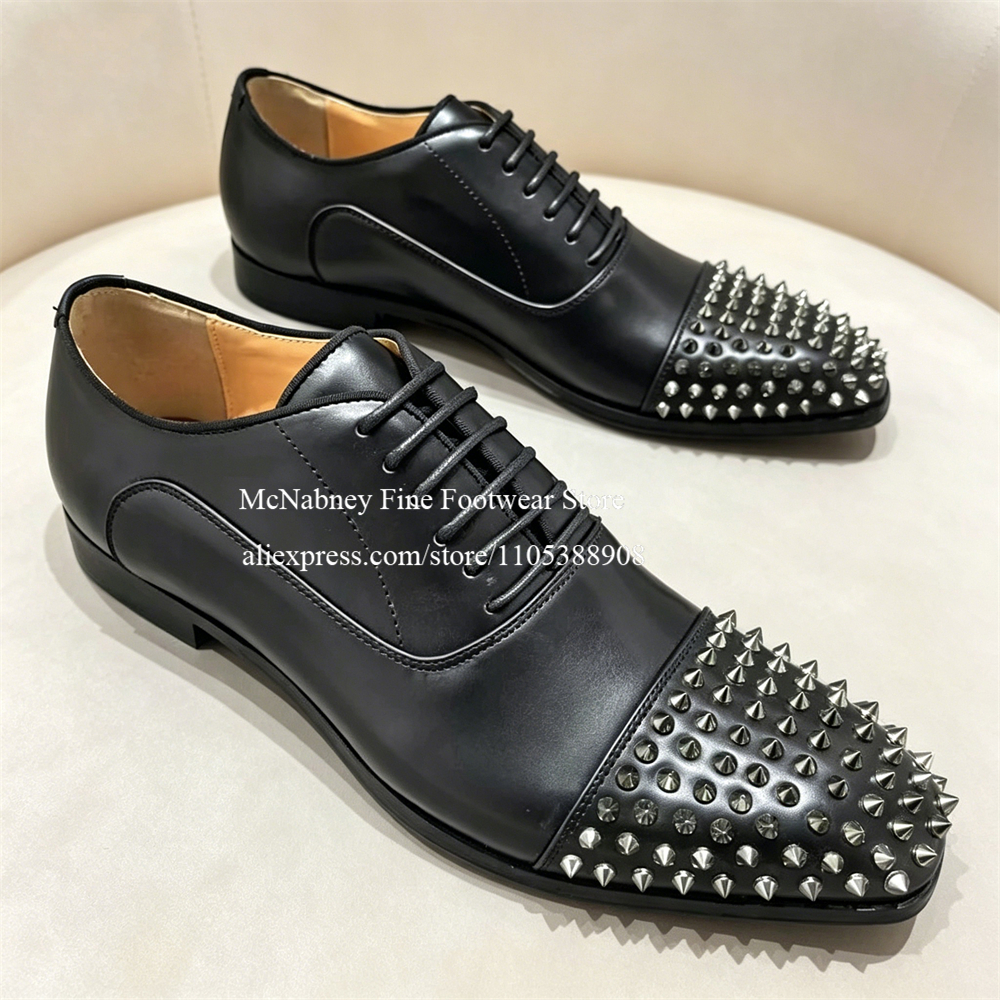 Spike Studs Leather Dress Shoe – Formal Wear For Men In Wedding recenzja i cena