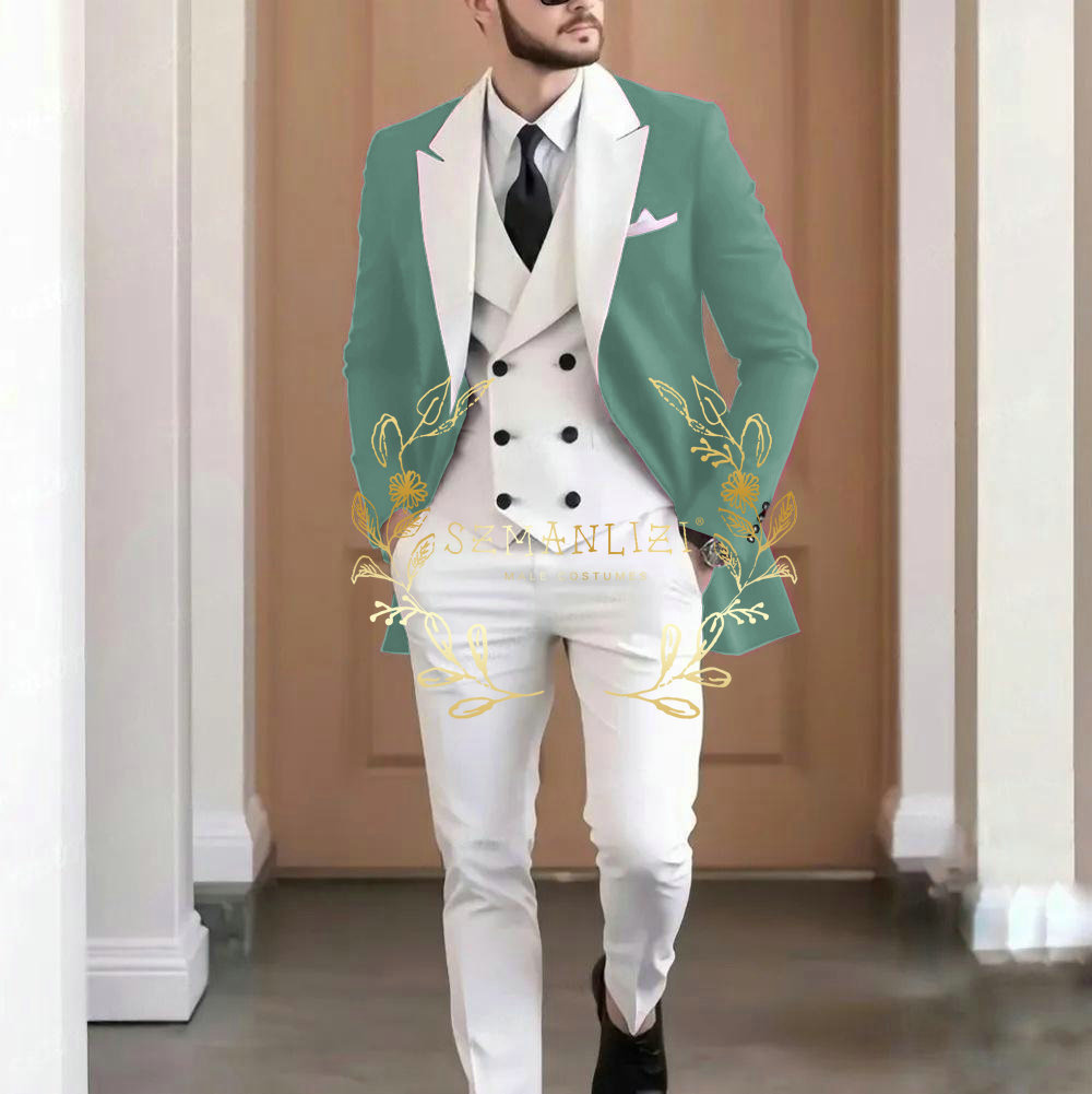 Elegant Burgundy 3-pieces Men' – Formal Wear For Men In Wedding recenzja i cena