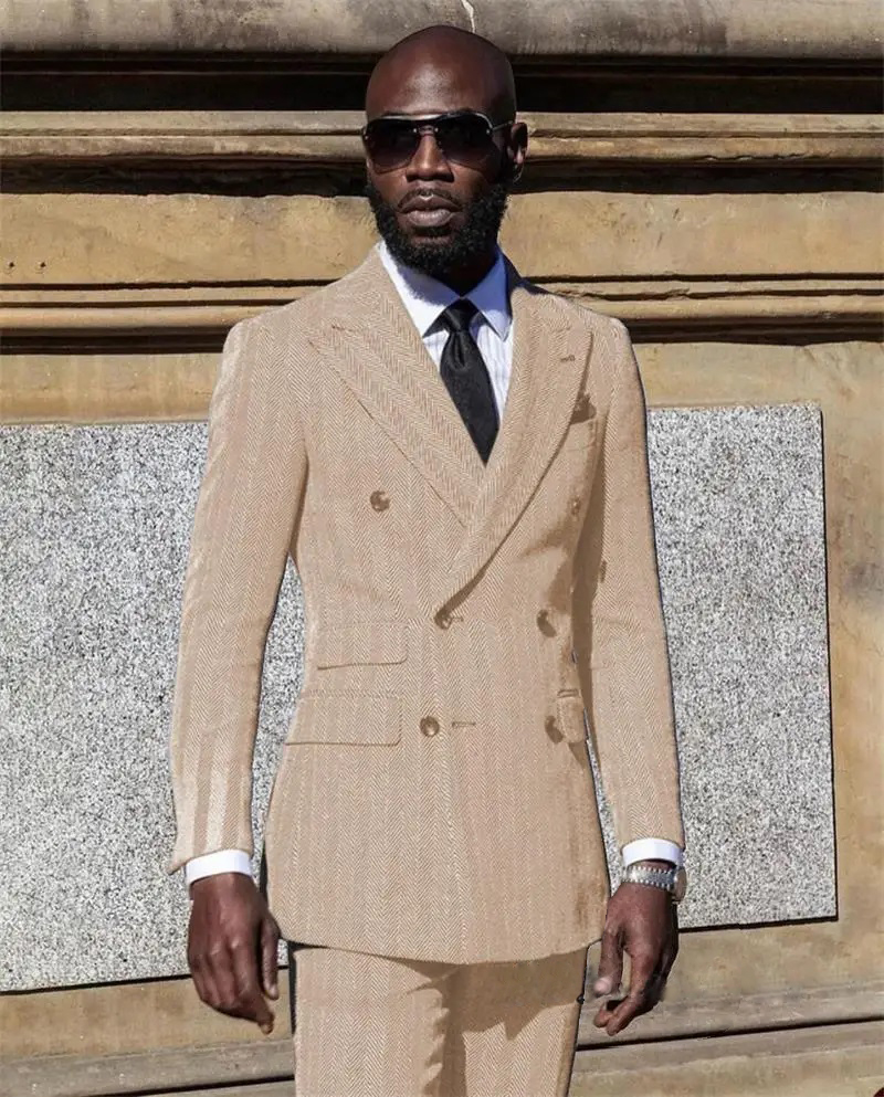 Herringbone Suits for Men Groo – Men Formal Wear Pink recenzja i cena